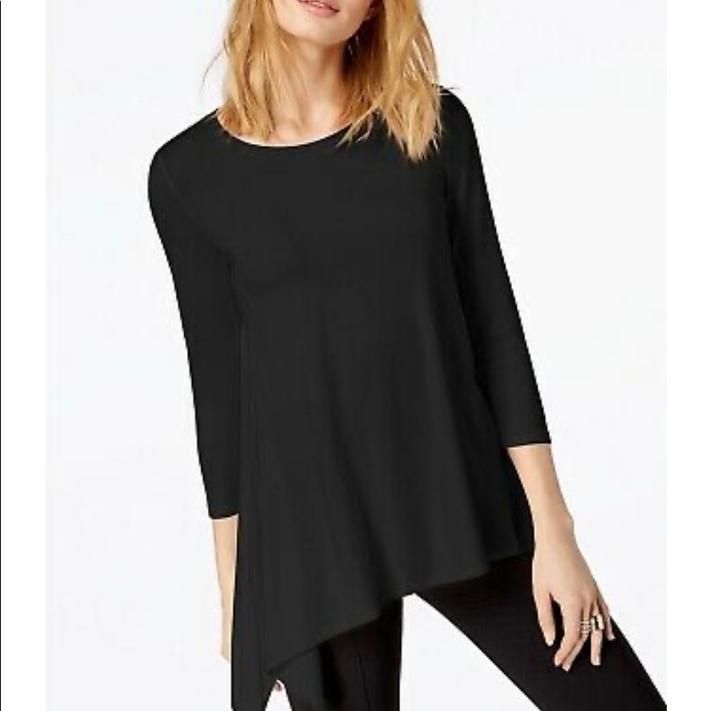 Black Asymmetrical Tunic Top